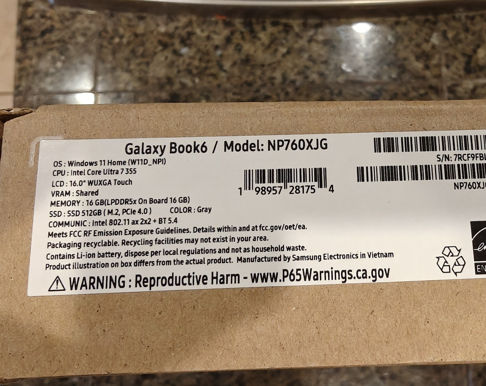Galaxy Book 6 Win 11 Home | 16 GB | 512 GB | 16.0 Touch | Intel Core Ultra 7 355