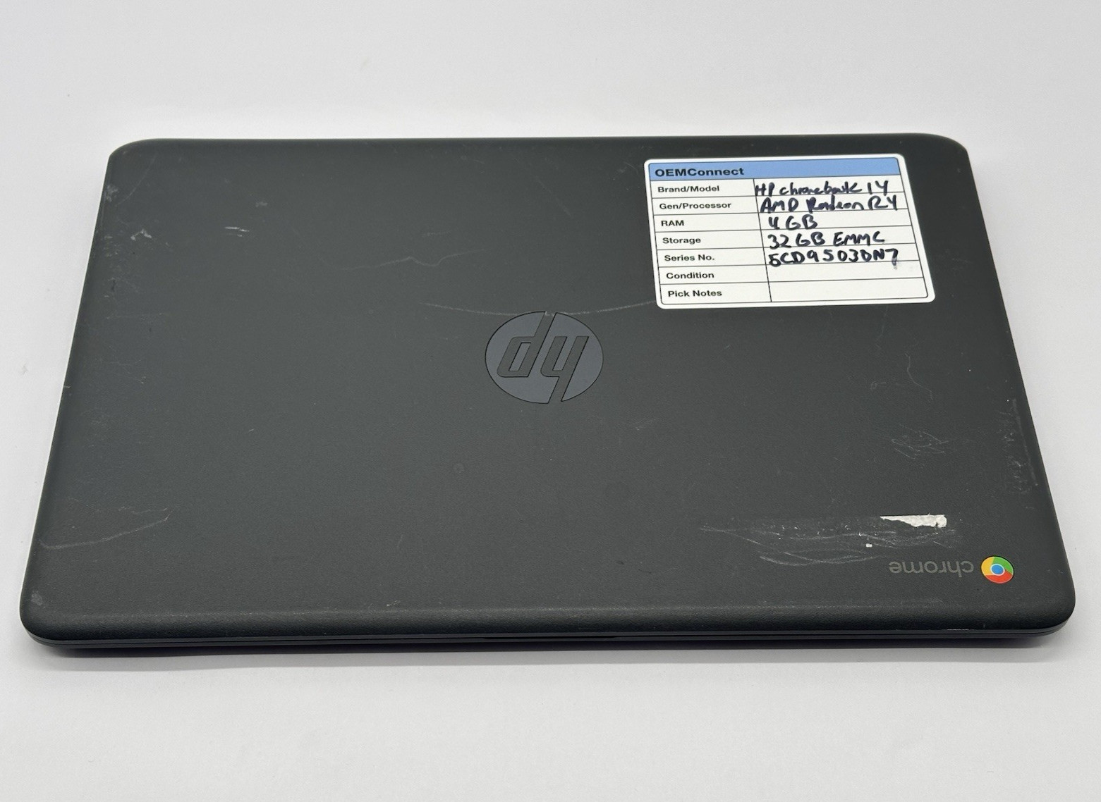 5x HP Chromebook 14-db0023dx, AMD Radeon R4, 4GB RAM, 32GB eMMC, No OS/Adapter