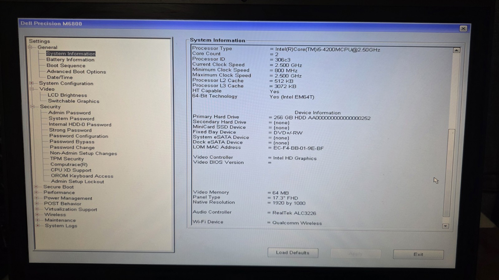 Dell Precision M6800 17.3″ i5-4200M 2.50GHz 8GB 256GB SSD LINUX FHD NONTOUCH RED