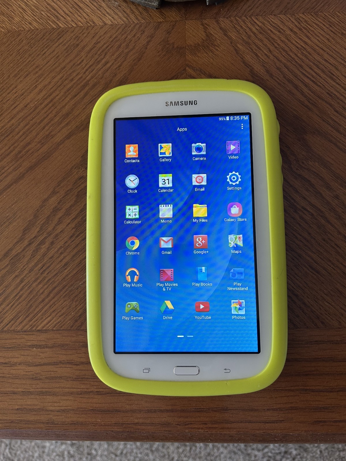 Samsung Galaxy Tab E Lite Android Tablet – White w/ Yellow Case