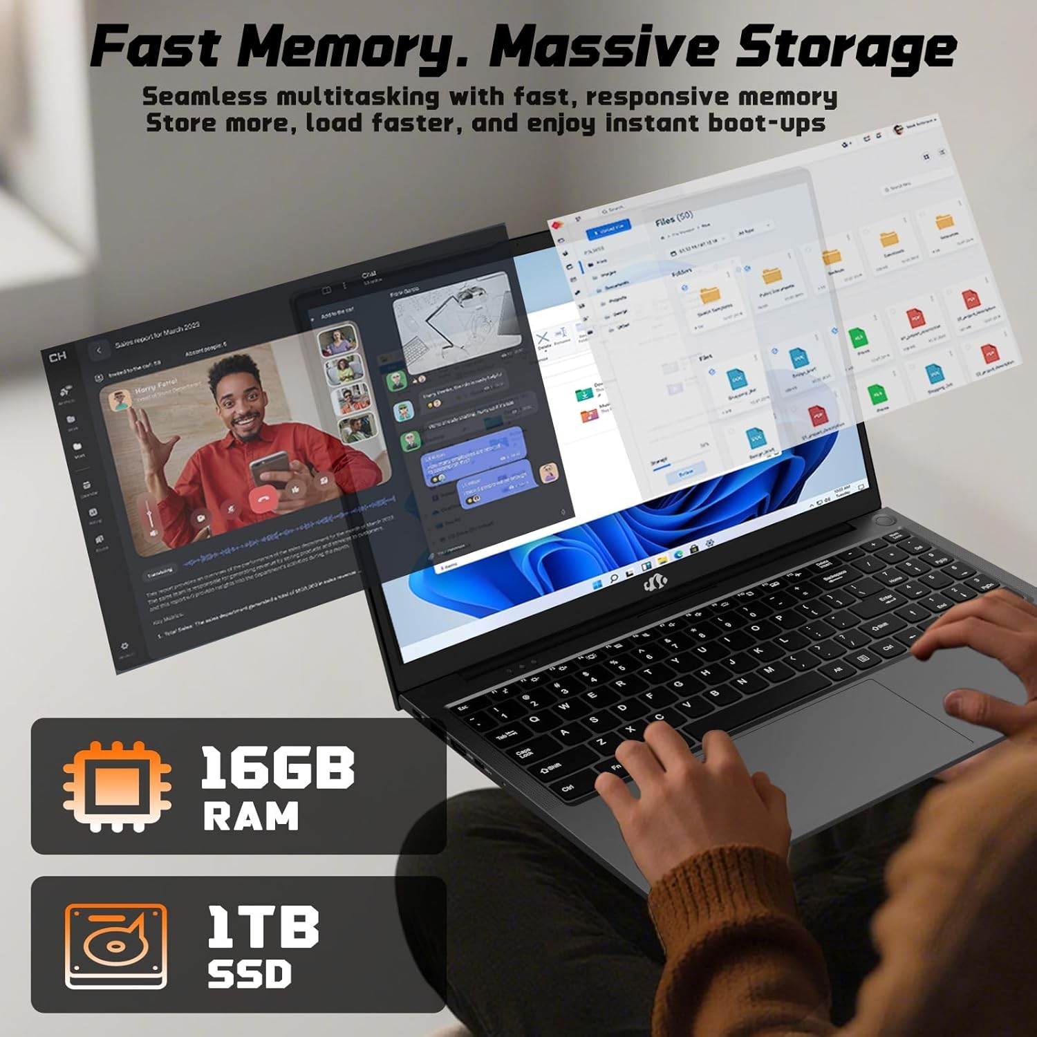 NIMO 17.3″ IPS FHD Laptop Intel Pentium 4 Cores N100 16GB RAM 1TB SSD Win11