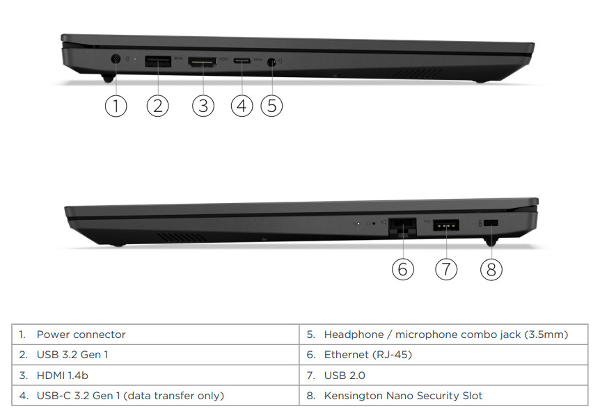 Lenovo V15 G2 IJL 15.6″ Full HD Laptop, Intel Celeron N4500 1.1GHz, 8GB RAM, 256