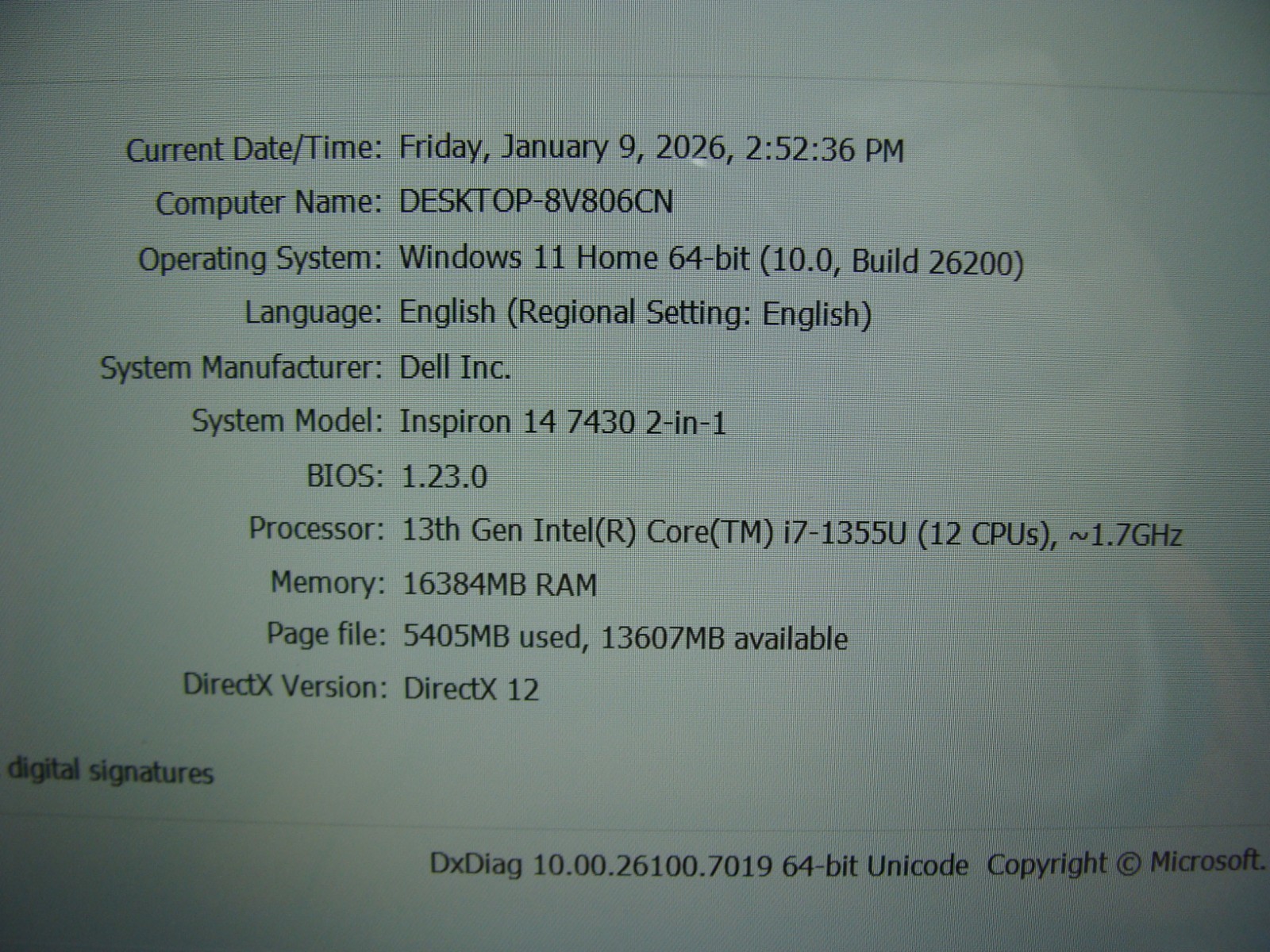 Dell Inspiron 7430 14” FHD+ TOUCH core i7-1355U 1.7GHz 16GB 1TB SSD Win11Home