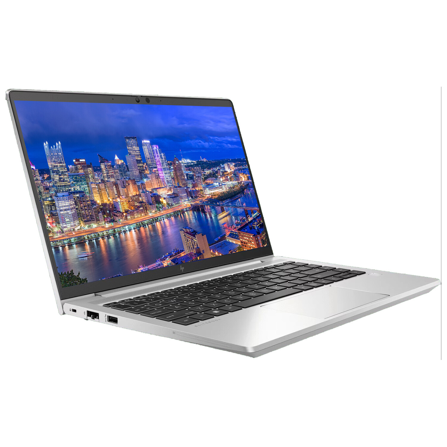 HP EliteBook 645 G10 14″ Ryzen 7 Notebook with 2 x EliteDisplay E24 24″ Monitors