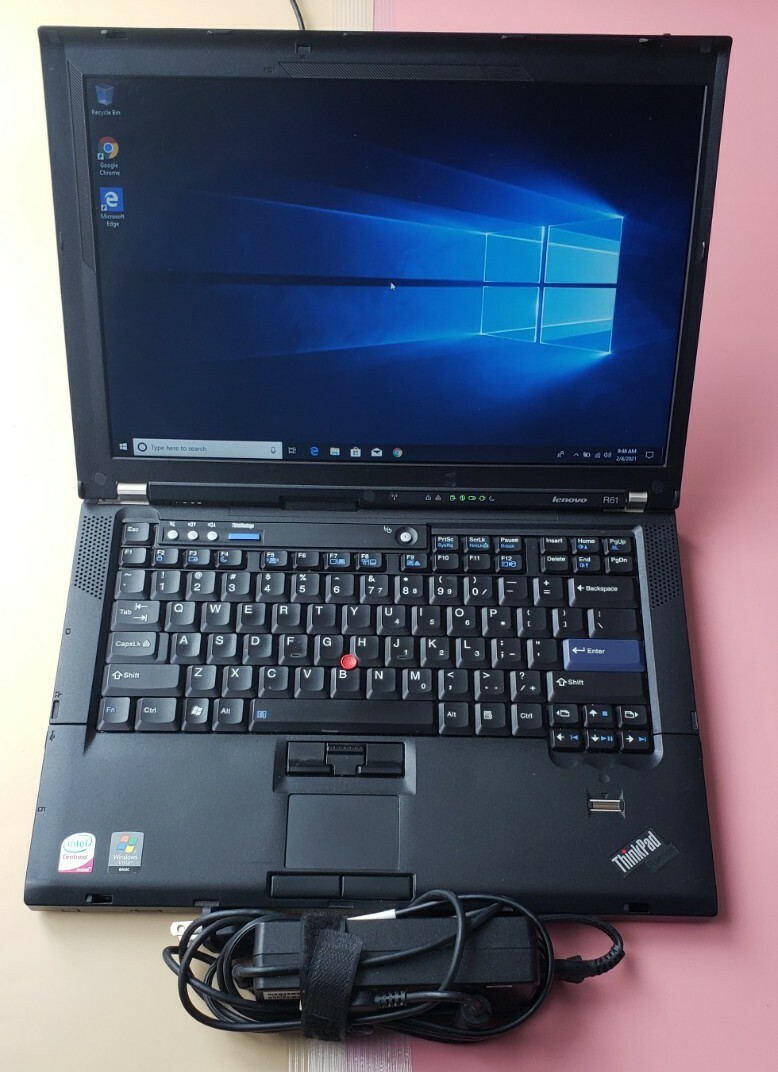 LENOVO THINKPAD R61 14″ Intel Core 2 Duo 1.8GHz 4GB RAM 160GB HDD WIFI WIN 10