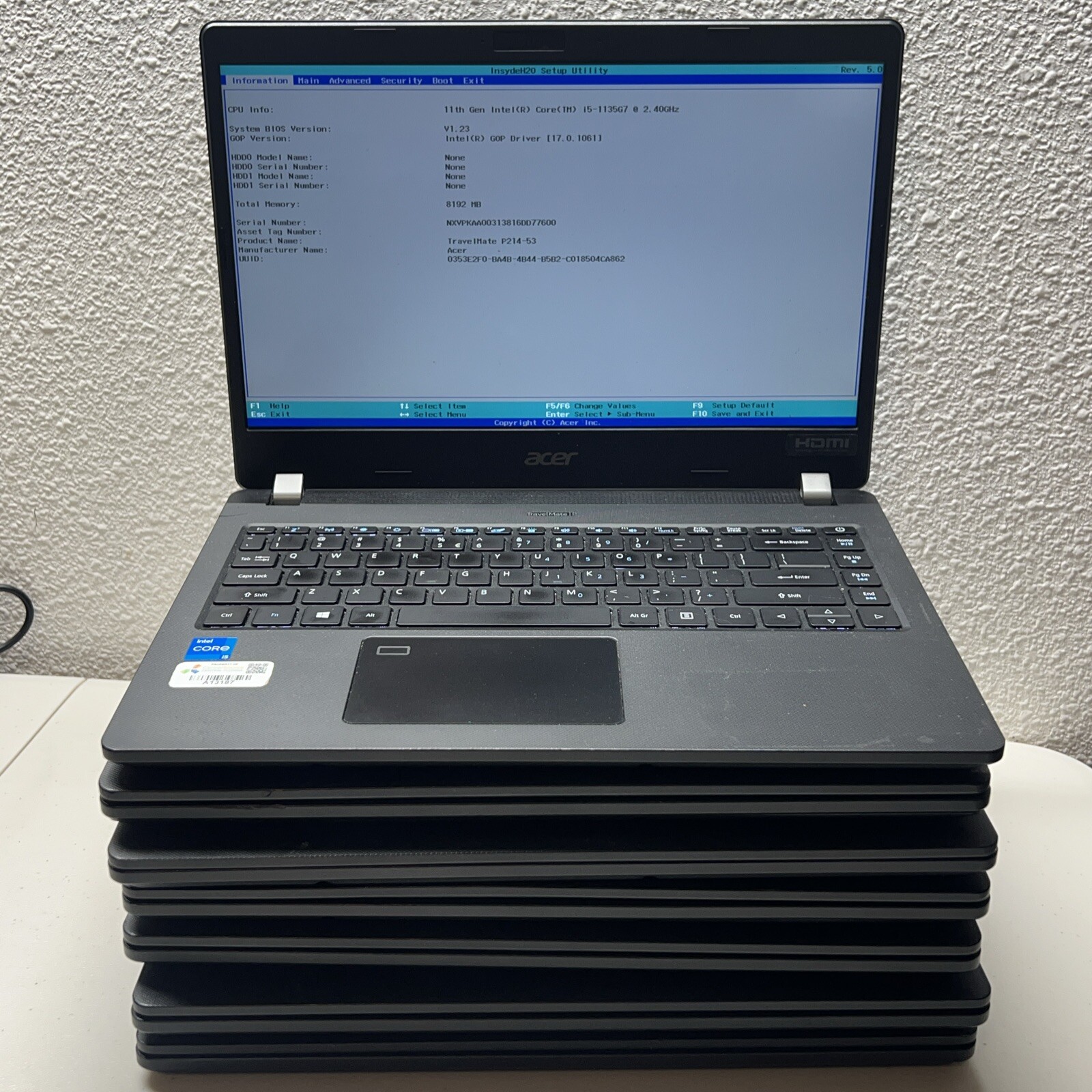 Lot Of 7 Acer TravelMate P214 i5-1135G7 2.40GHz NO RAM NO HDD .BROKEN