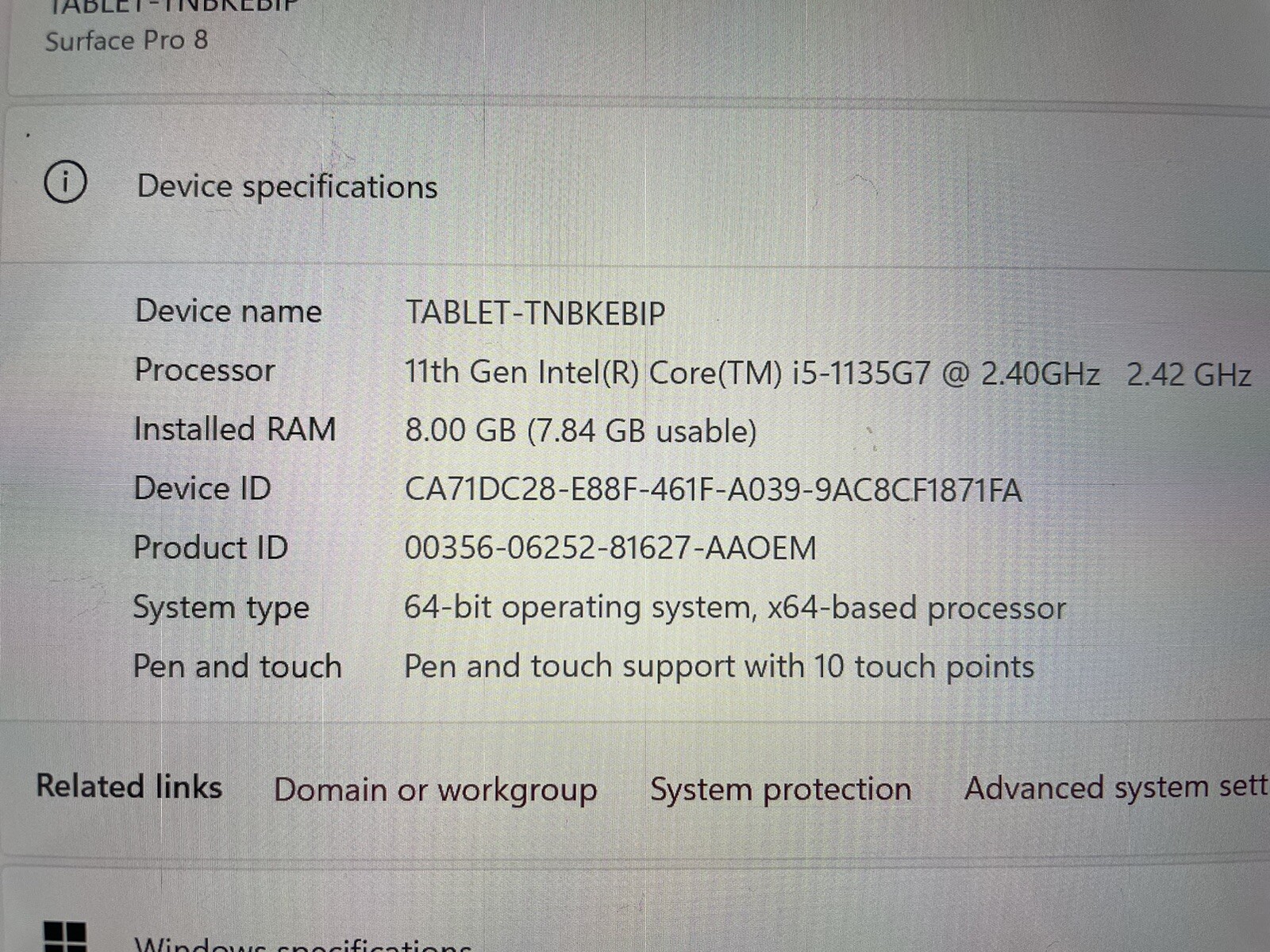 Microsoft Surface Pro 8 13″ (256GB SSD, Intel Core i5 11th Gen., 2.40 GHz, 8GB)