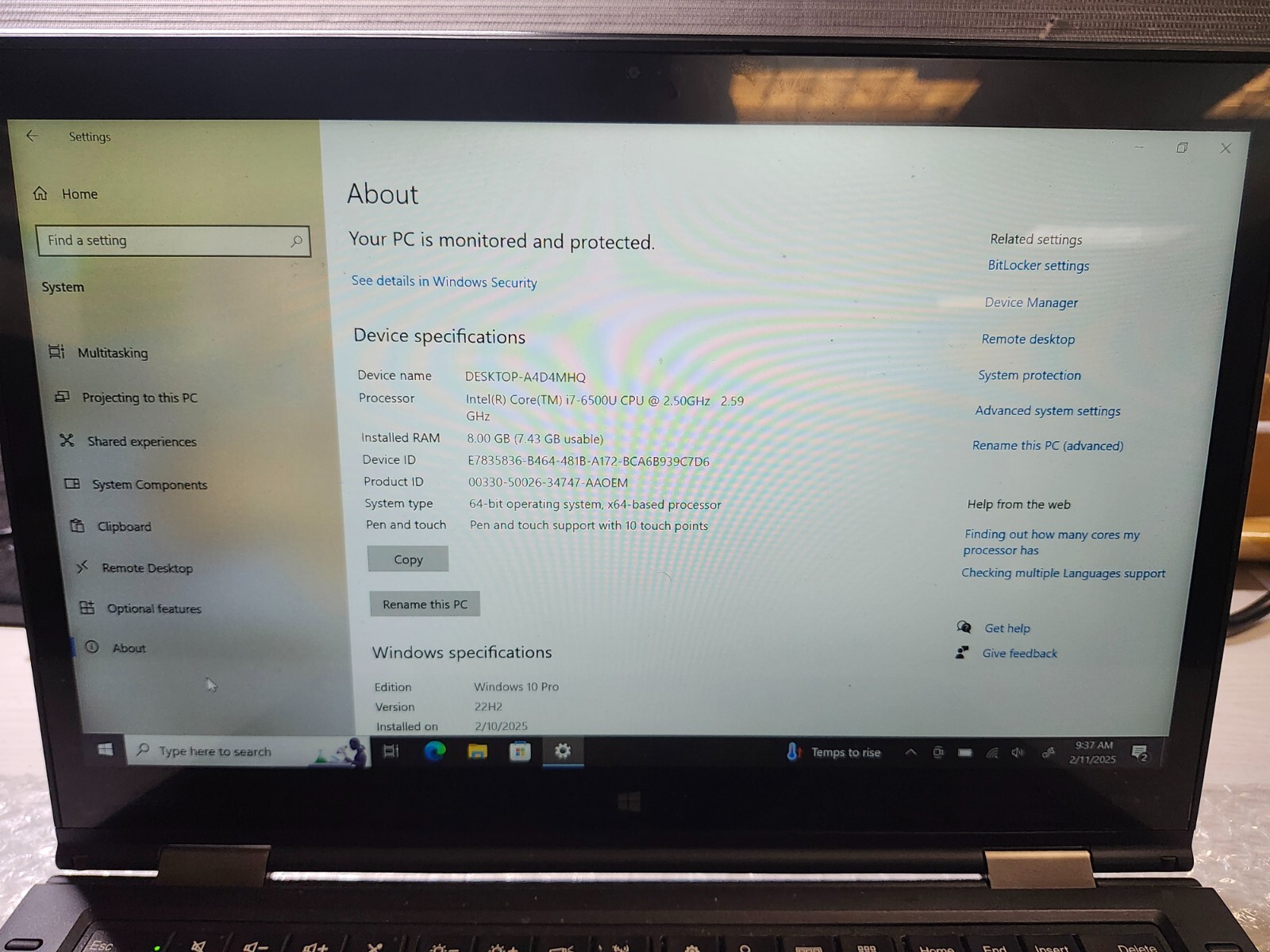 Lenovo ThinkPad X1 Yoga, Intel Core i7-6500u @2.50Ghz, 8GB RAM, 480GB SSD, W10P