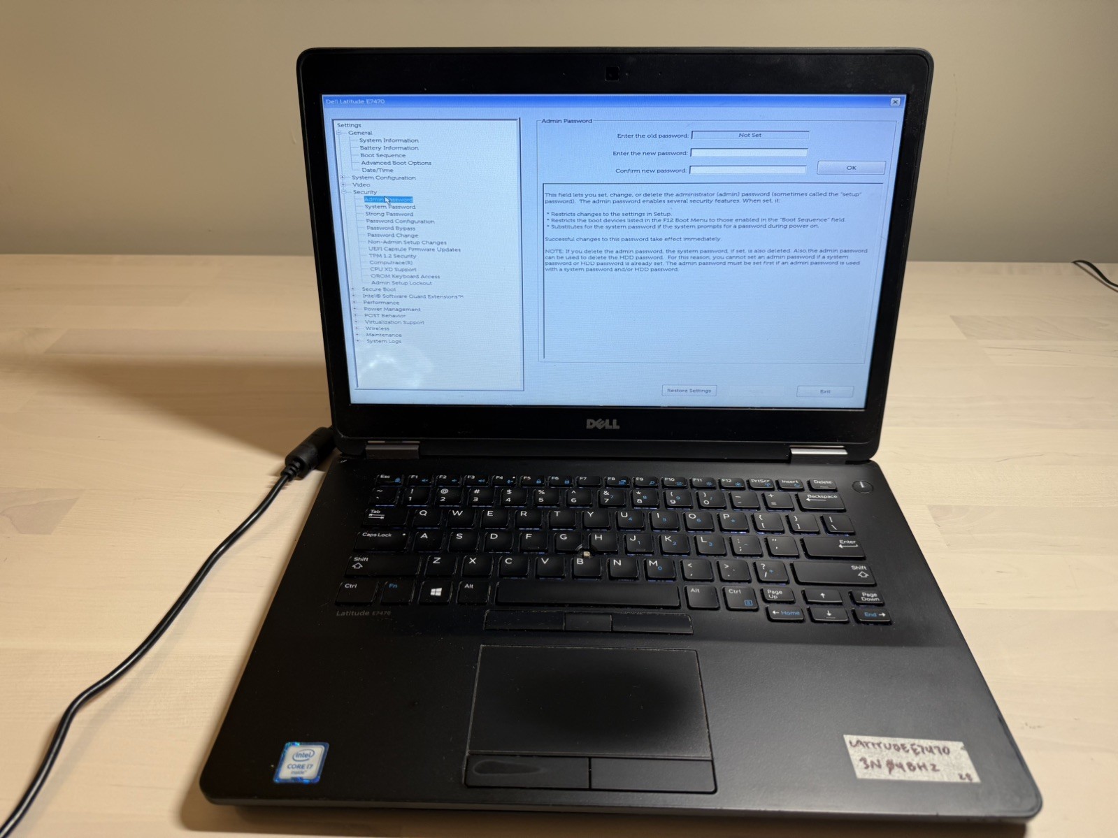 Dell Latitude E7470 Laptop Intel Core i7 6th Gen No HD/OS/AC Adapter