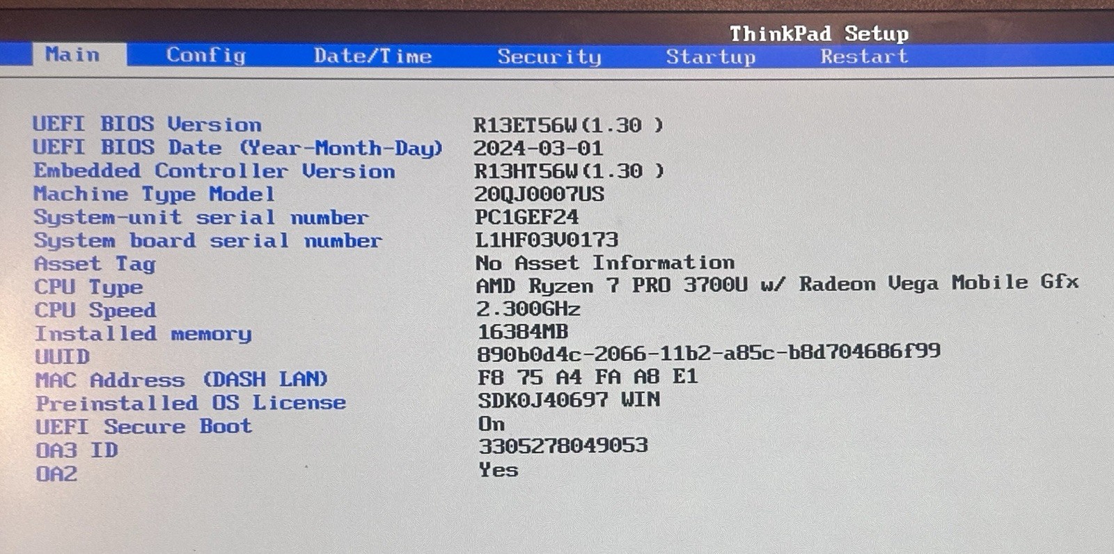 Lenovo ThinkPad T495s 14″ Ryzen 7 Pro 3700U 16GB RAM 512GB SSD Win 11 Pro