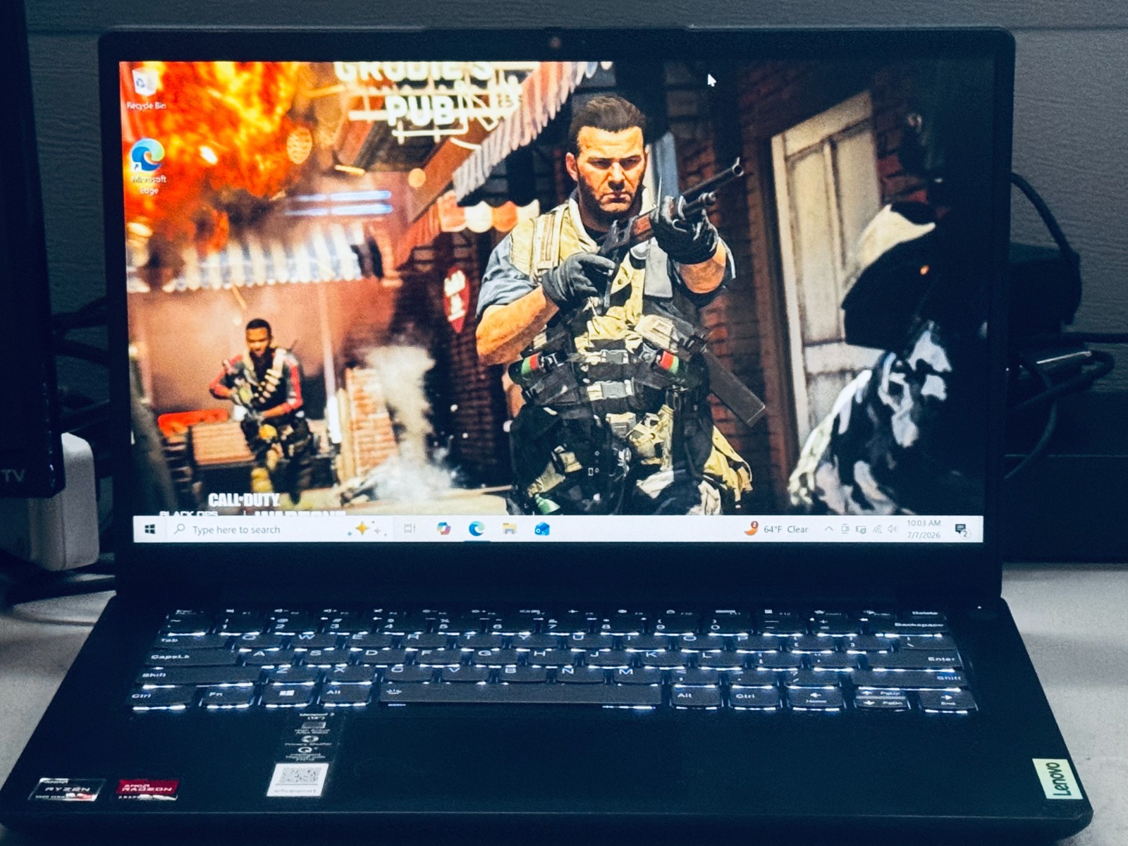 Lenovo IdeaPad Gaming Laptop-AMD Ryzen 5-12GB RAM-256GB-2GB VIDEO-12hr. Battery