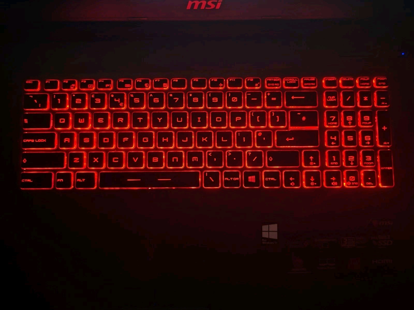 Core i7 Gaming Laptop Msi With 20GB RAM 750GB Storage M.2 SSD And HDD VR Ready