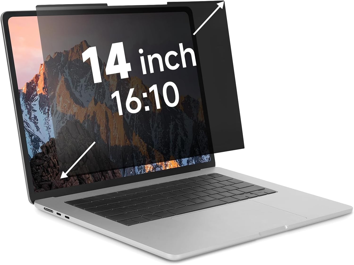Removable 14 Inch 16:10 Nano-Suction Privacy Screen Shield for Laptops, Anti Gla