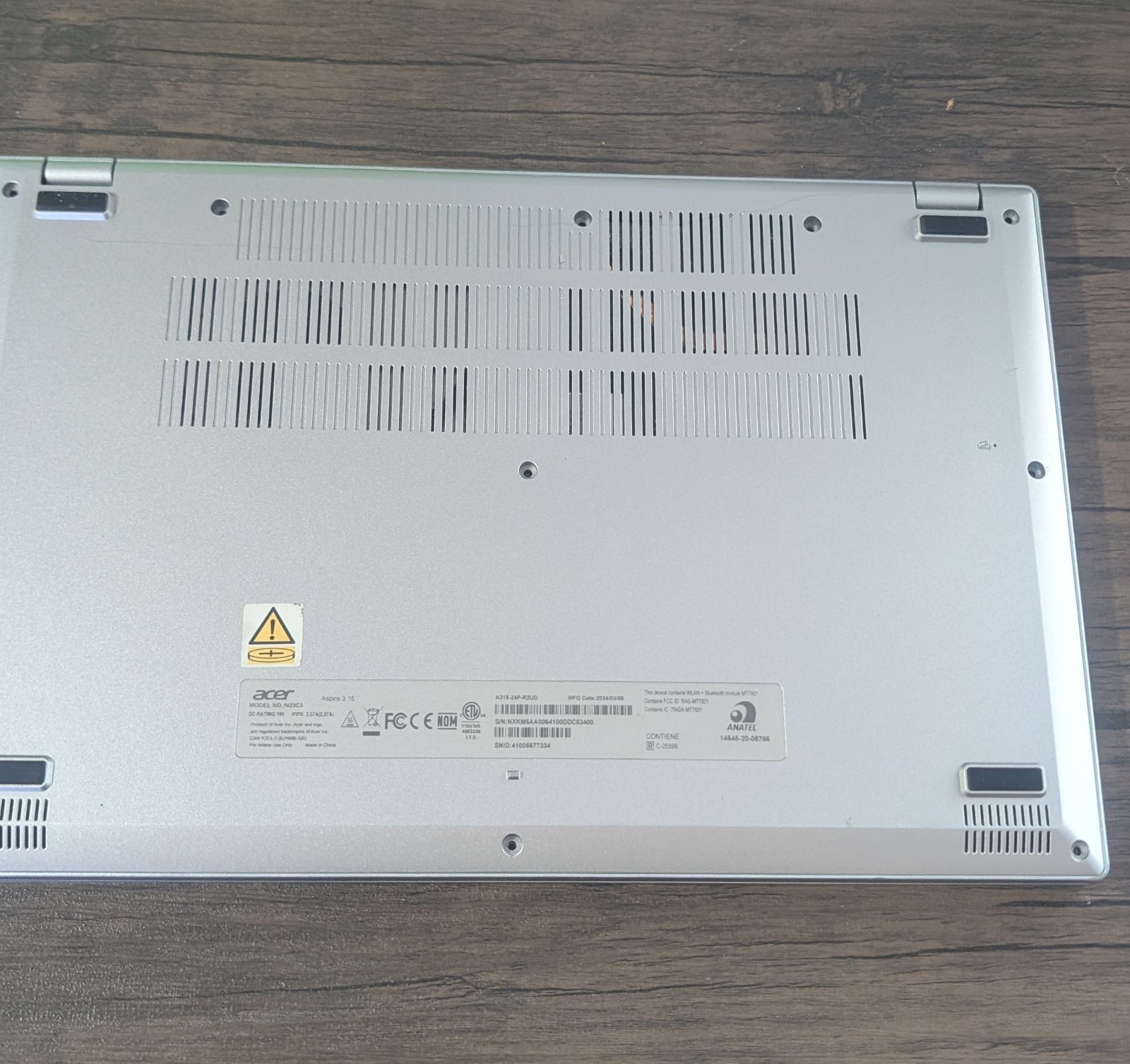 Acer Aspire 3 15 Laptop N23C3 WATER DAMAGED FOR PARTS OR REPAIR