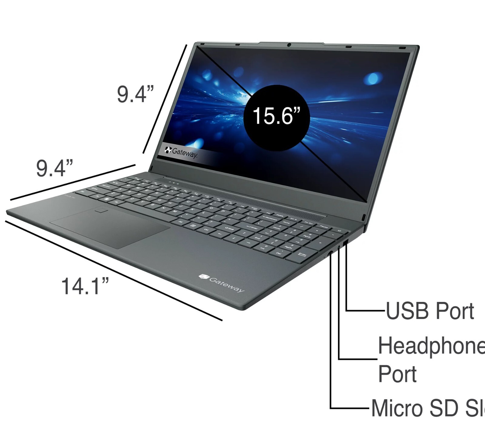 Brand New Gray Gateway 15.6″ FHD Laptop AMD Ryzen 7 Radeon RX Vega 10 8GB 512GB