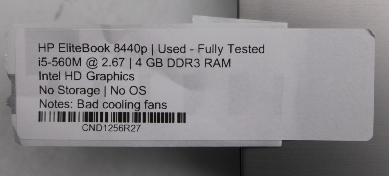 HP EliteBook 8440p i5-560M@2.67GHz 4GB DDR3 NO STORAGE/OS *USED/TESTED* *READ*