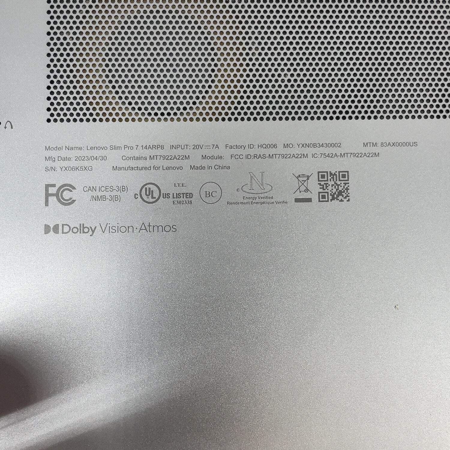 Lenovo Slim Pro 7 14ARP8 14.5″ Ryzen 7 7735HS 3.2GHz 16GB RAM 512GB SSD RTX 3050