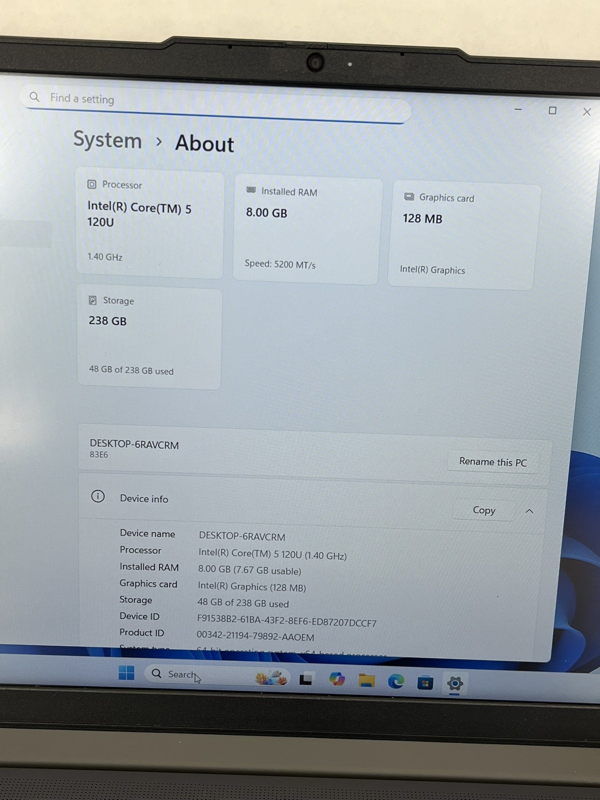 Ideapad Slim 3 15IRU9 15.6in FHD Intel Core 5 120U 1.4GHz 8GB RAM 256GB SSD