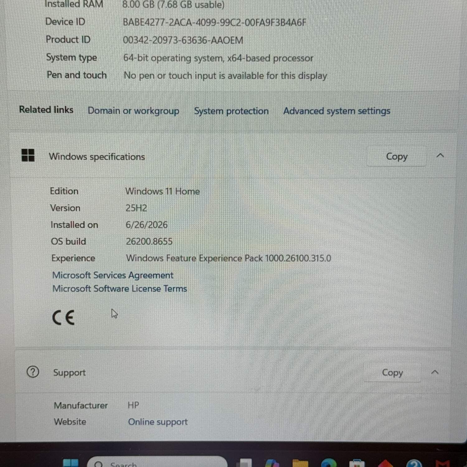 HP Victus UFBVK001 15.6″ i5-12450H 2.0GHz 8GB RAM 512GB SSD GeForce GTX 1650