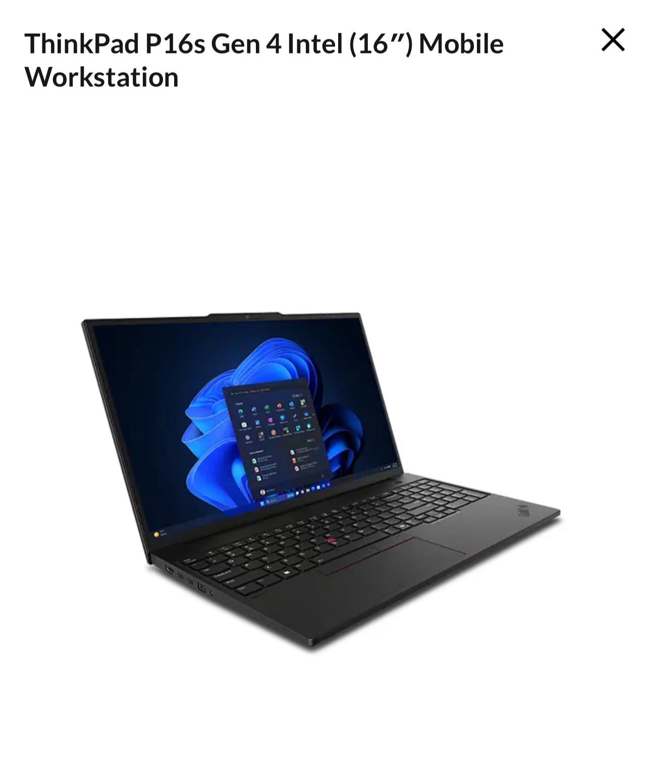 ThinkPad P16s Gen 4 Intel (16″) MobileWorkstation