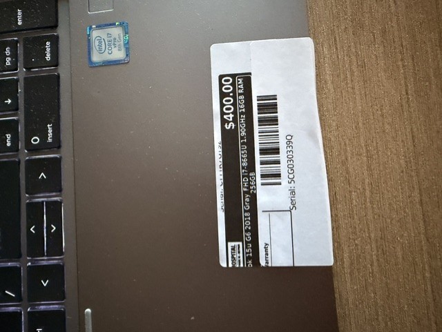 HP ZBook 15u G6 2018 Gray FHD i7-8665U 1.90GHz 16GB RAM 256GB SSD
