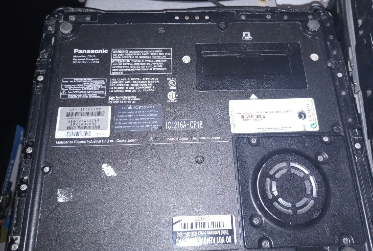Panasonic Toughbook CF-18 Laptop Tablets 1.2GHz 512MB 40GB Boot to Bios