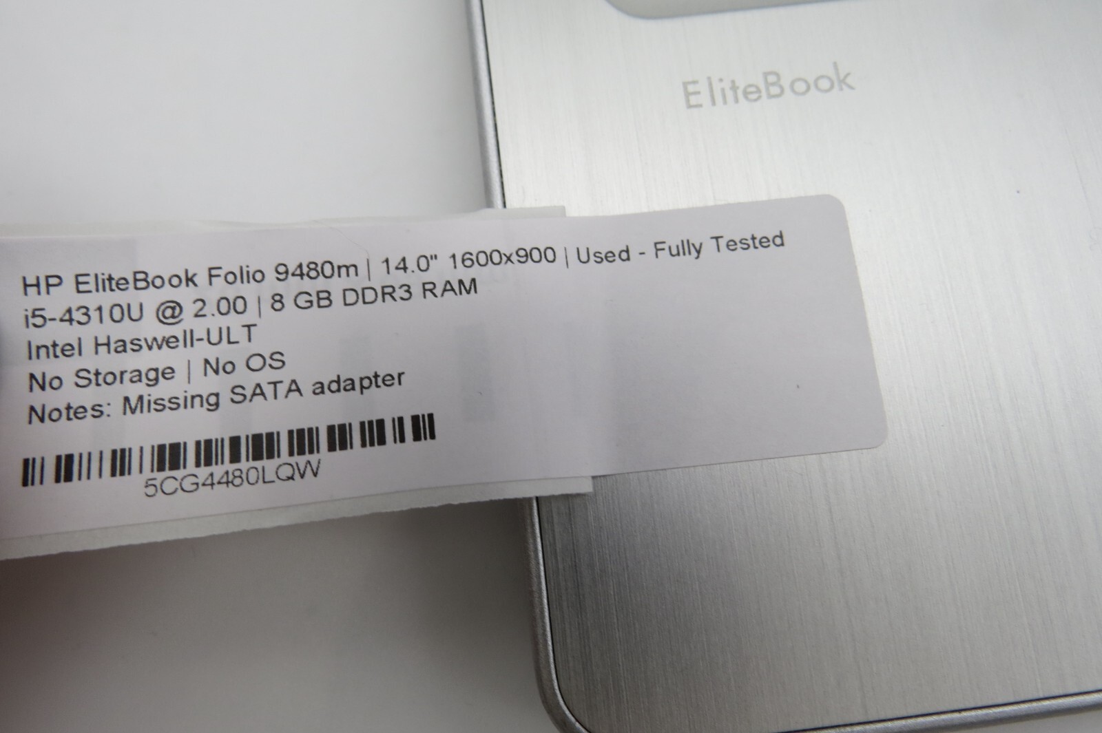 HP EliteBook Folio 9480M-14″-i5-4310U@2.0GHz-8GB DDR3 RAM-NO OS/STRG *READ*