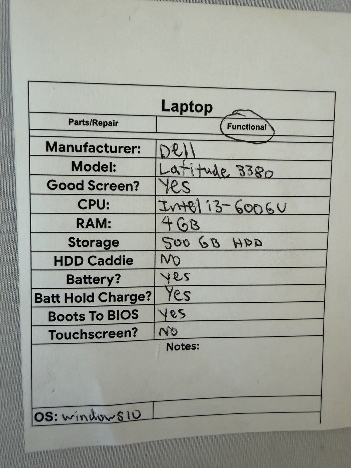 Dell Latitude 3380 Laptop – Good Screen – Intel i3-6006U – RAM 4 GB – Read Des