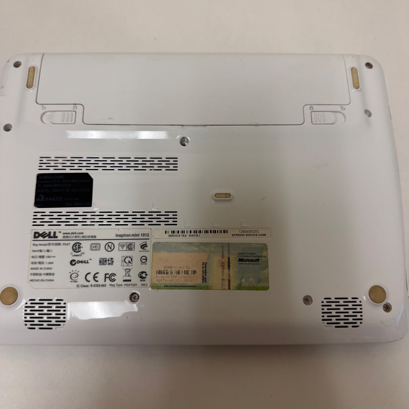 Dell Inspiron Mini 1012 Netbook 10.1 Intel Atom P04T Screen Parts Repair