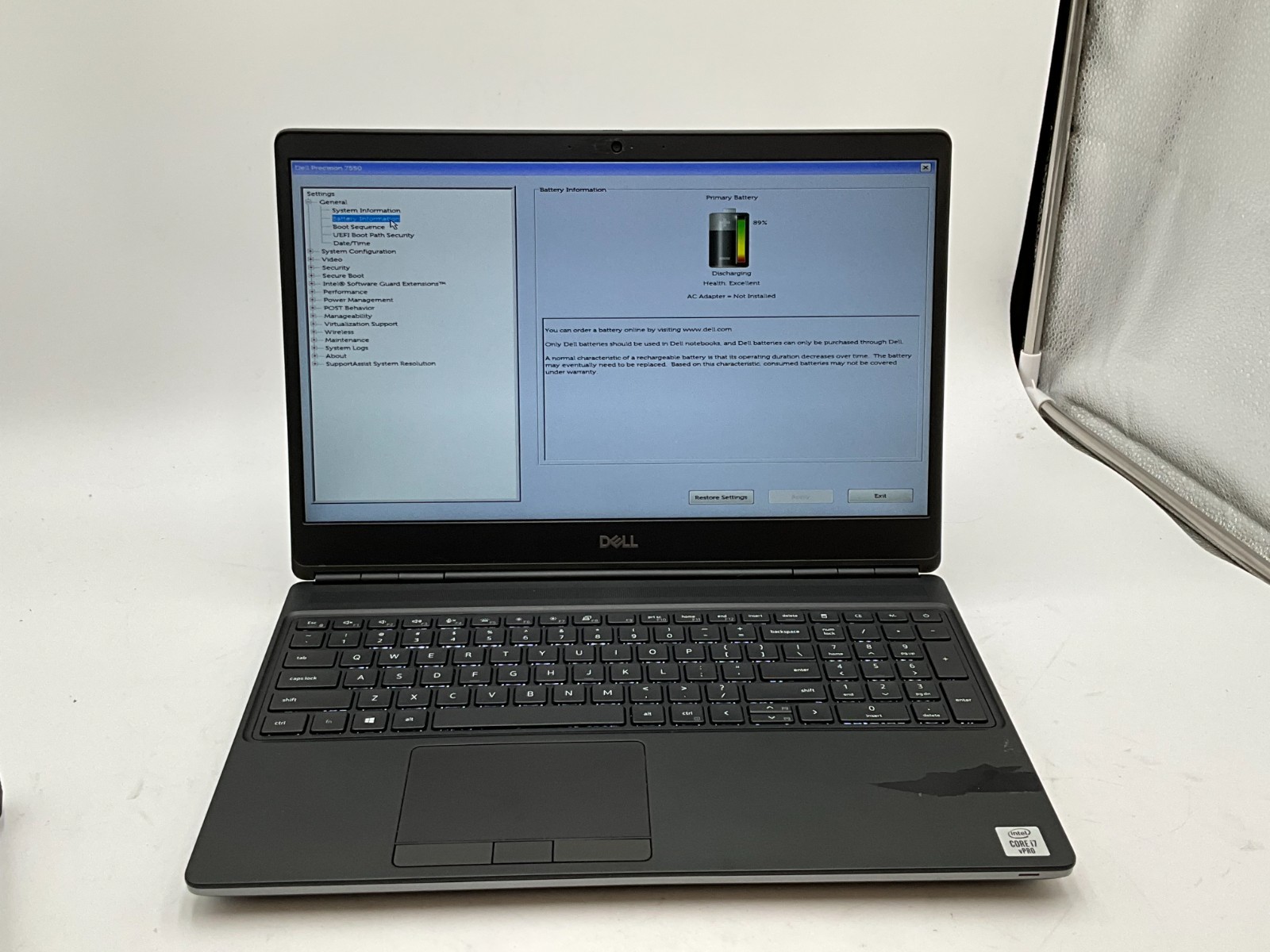 DELL Precision 7550 i7-10850H 2.70gh 32GB 512GB T2000 15.6″ LAPTOP 1JXS4D3