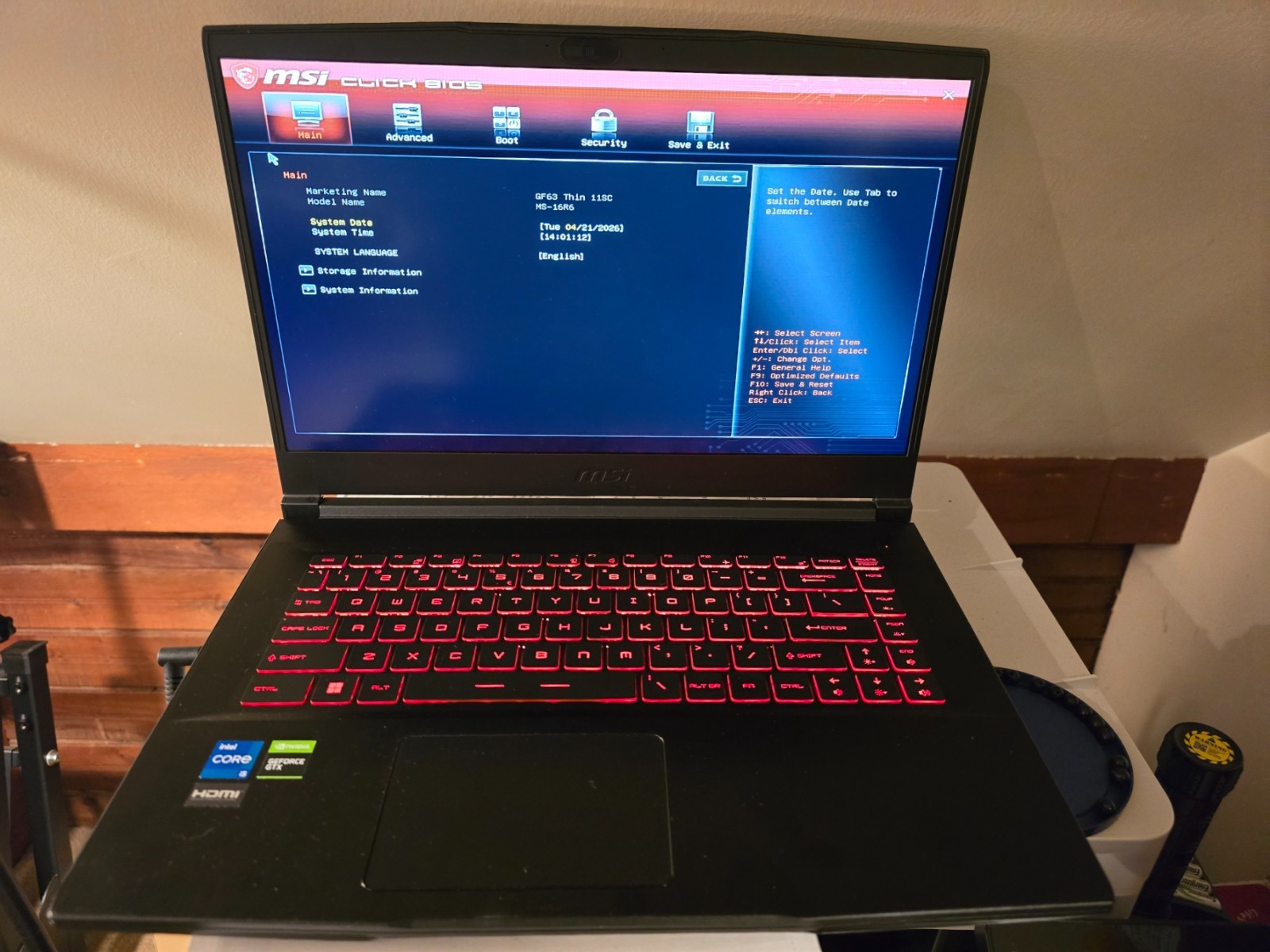 MSI GF63 Thin 11SC Laptop Core I5 11400H, 8GB RAM, 256GB SSD, Windows 11 Home