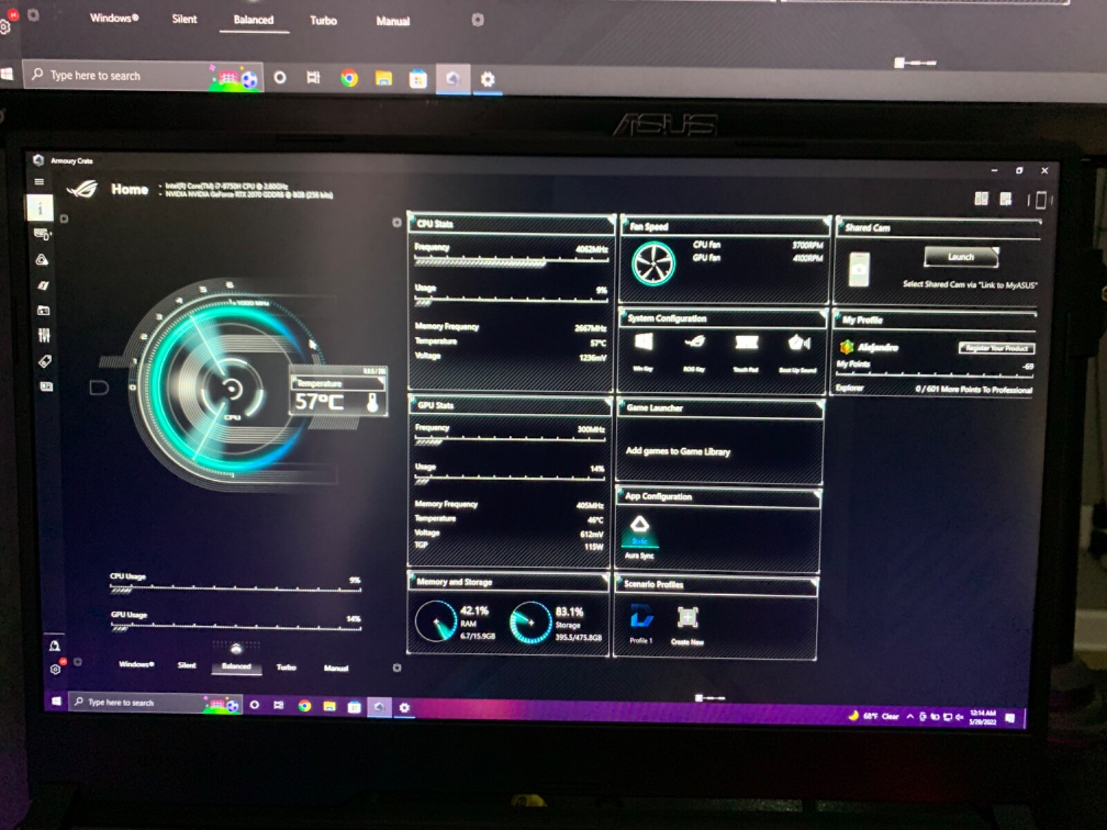 Asus ROG Strix Hero 3 17.3 gaming laptop RTX 2070 Core i7-9750H