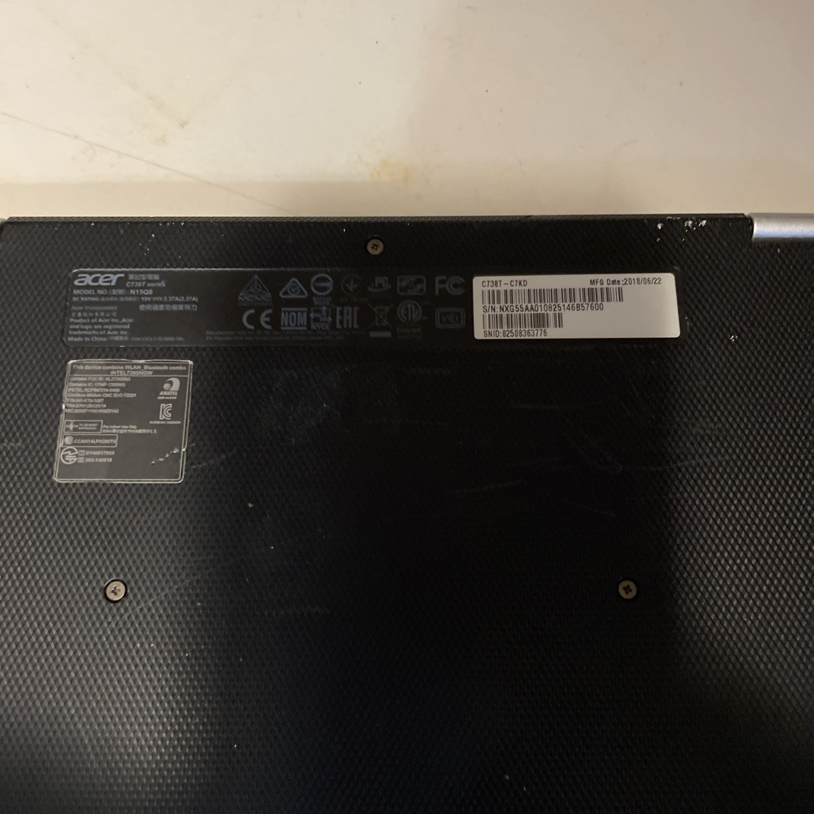 Acer Chromebook R11 11.6″ Touchscreen N15Q8 C738T-C7KD Celeron N3060 4GB RAM