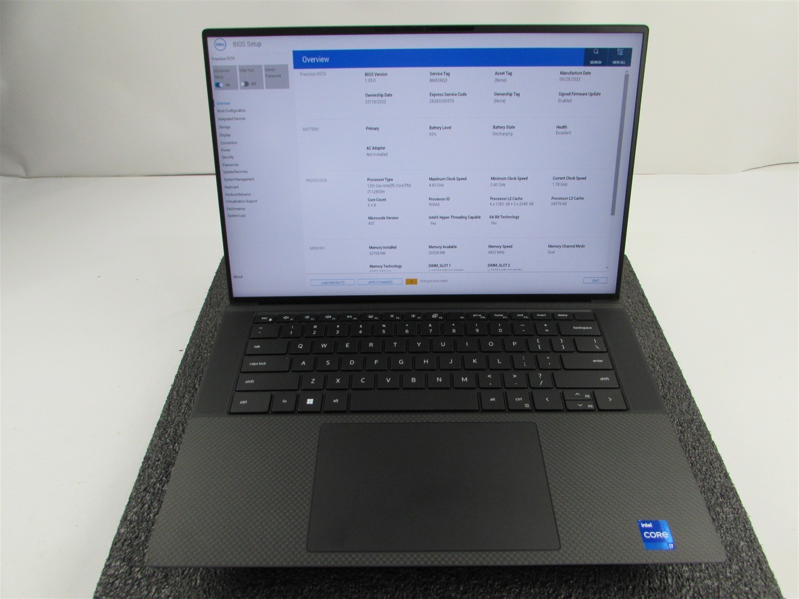 DELL PRECISION 5570 CORE I7-12800H 1TB SSD 32GB RAM NVIDIA RTX A1000 WIN 11 PRO