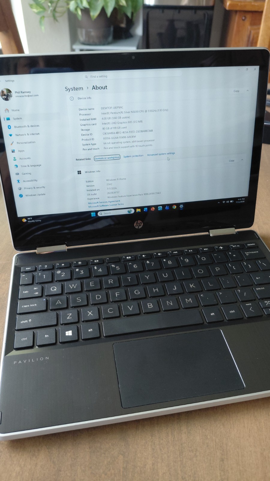 HP Pavilion x360 11.6 inch (128GB, Intel Pentium N5030, 1.1GHz, 4GB) Laptop -…