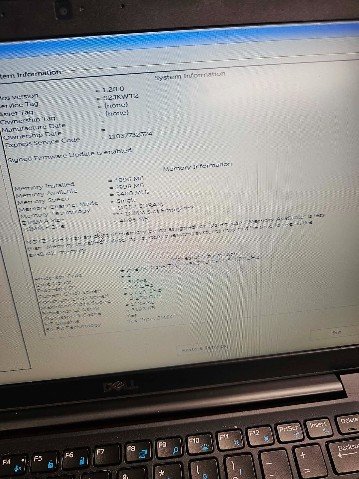 Home/Office Dell Latitude 7490 Intel Core i7-8650U 1.9GHZ 4GB B/T Web Cam Laptop