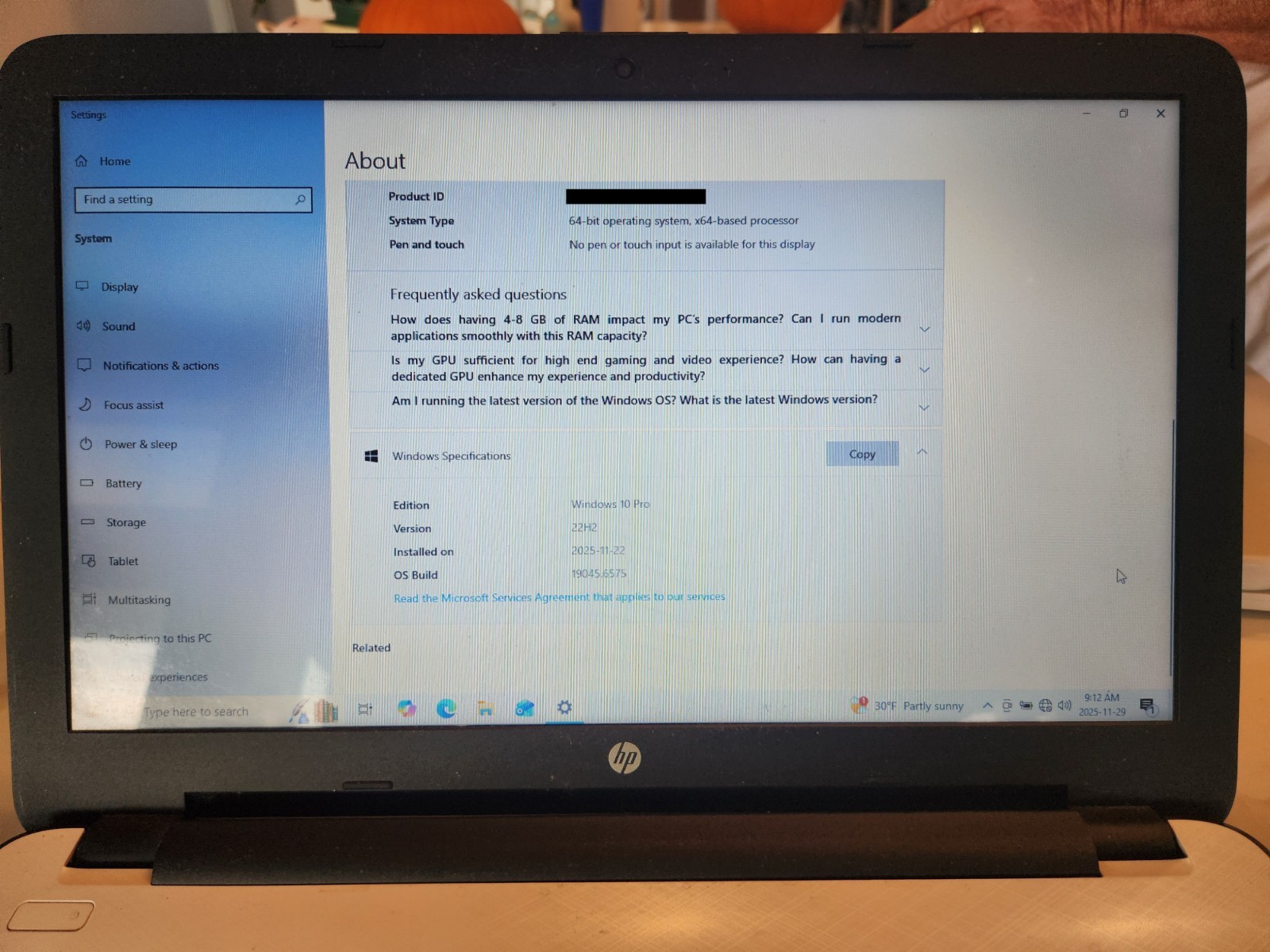 15.5″ HP Notebook 15-r254tu Intel Pentium N3700 1.60GHz 4GB DDR3 932 GB Win10Pro