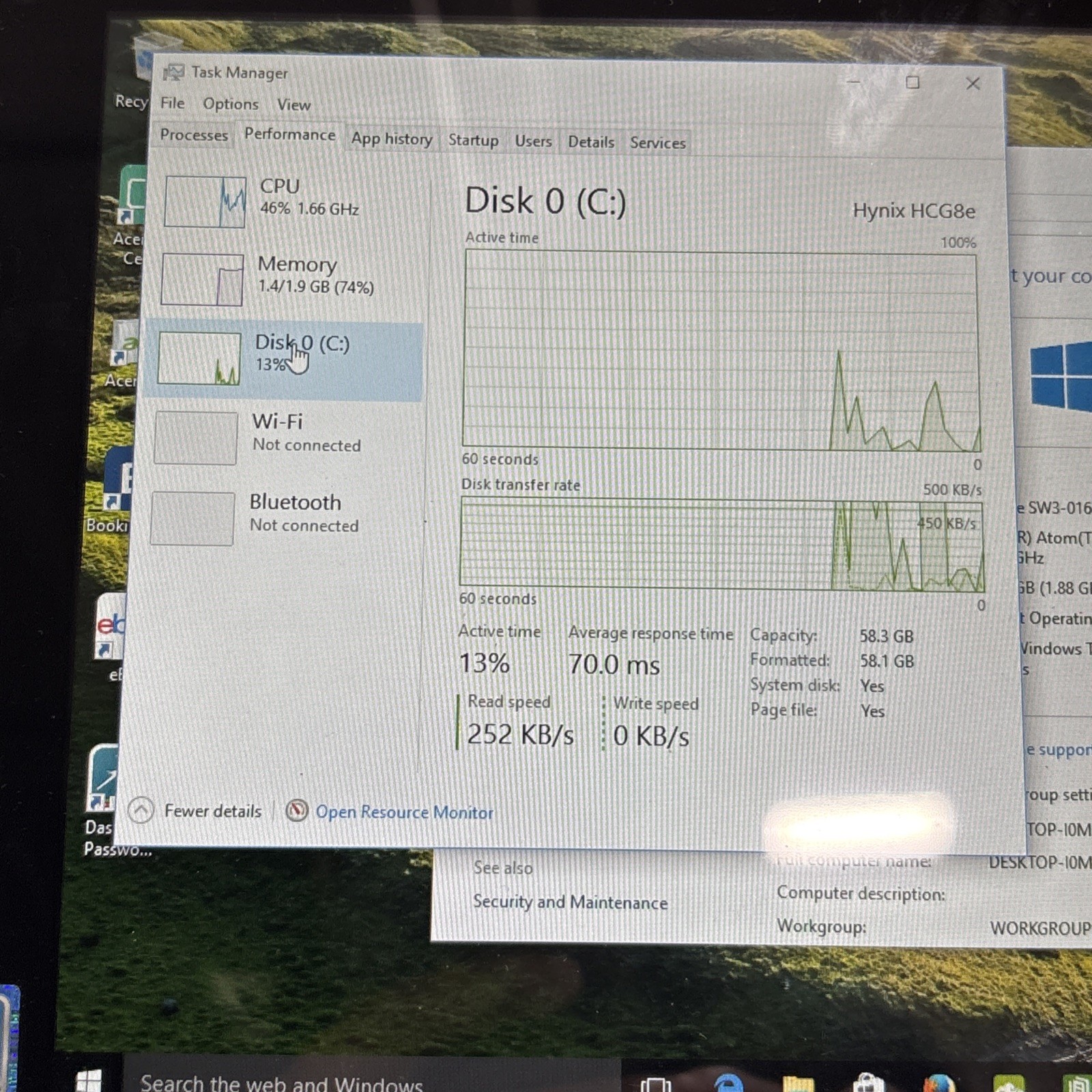 Acer Aspire 10e SW3-016 2-in-1 Multi-Touch Laptop/Tablet 1.44 GHz Windows 10