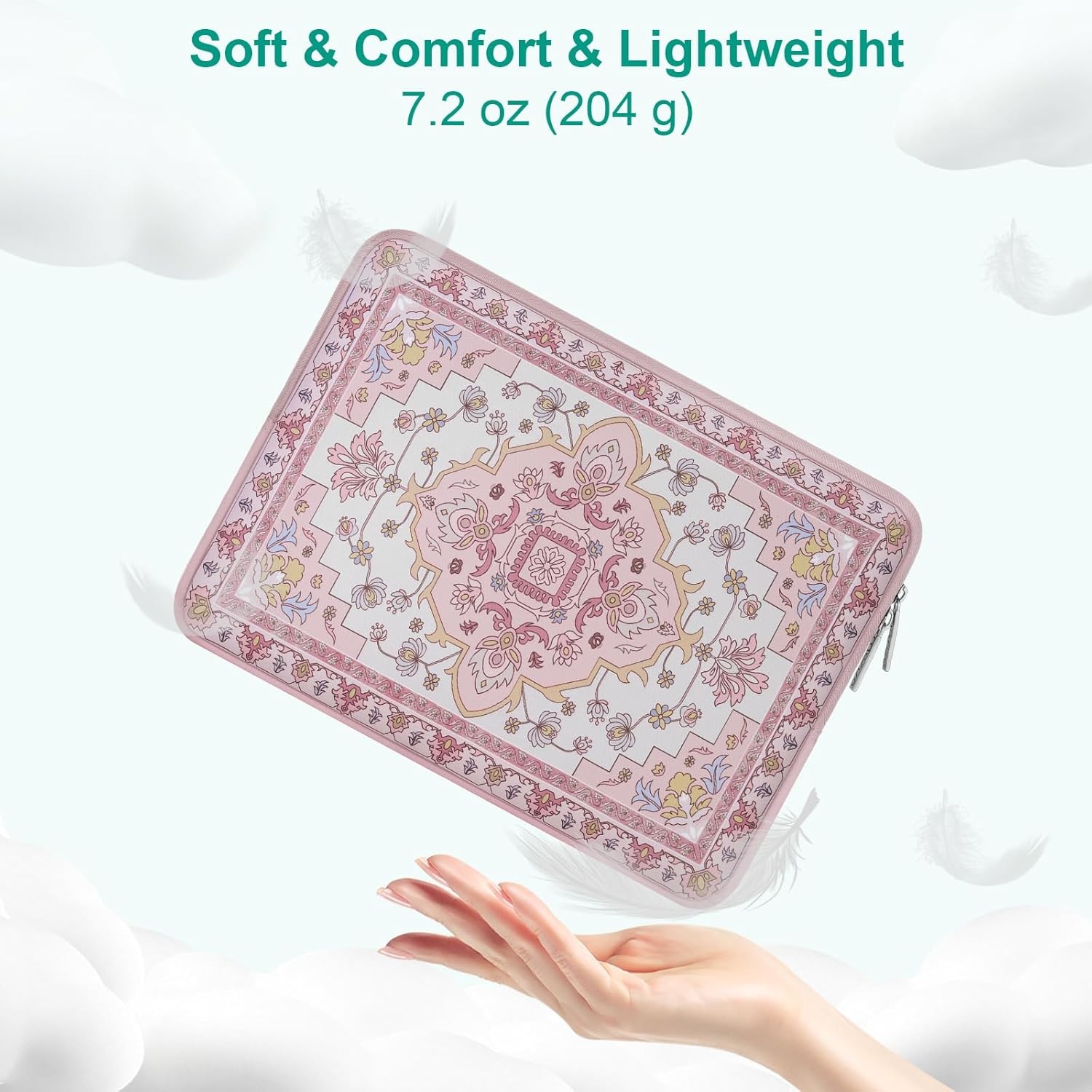 13-13.3 inch Laptop Sleeve Case, Neoprene Carry Bag for MacBook Pro/Air, Pink