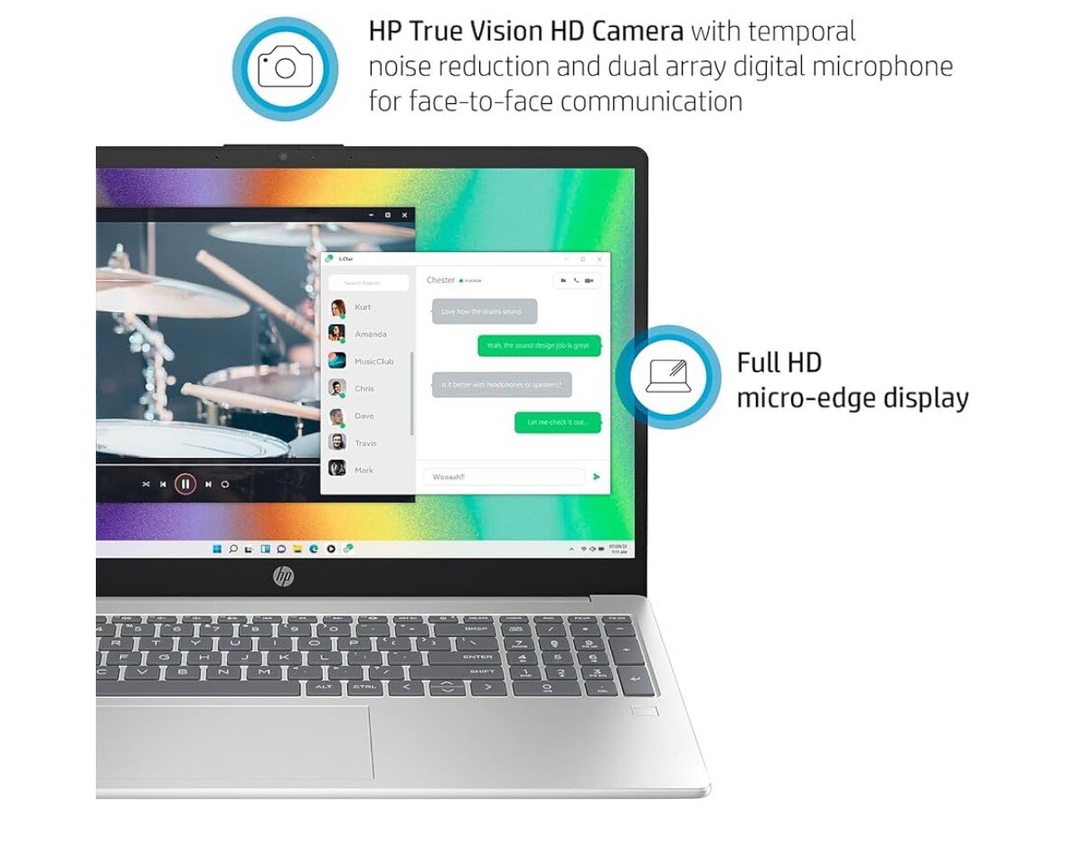 HP 15.6″ Diagonal Full HD (1920 x 1080) Laptop, 11th Gen Intel Core