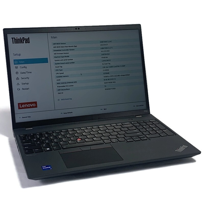 Lenovo ThinkPad P16S Gen 1 16″ Laptop i7-1260P 2.1GHz 32GB 1TB NVMe SSD – Win11
