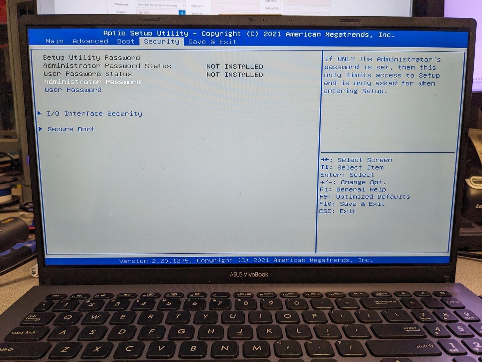 ASUS VIVOBOOK F512J i3-1005G1 @ 1.20 GHz, 12GB RAM, NO HDD/OS