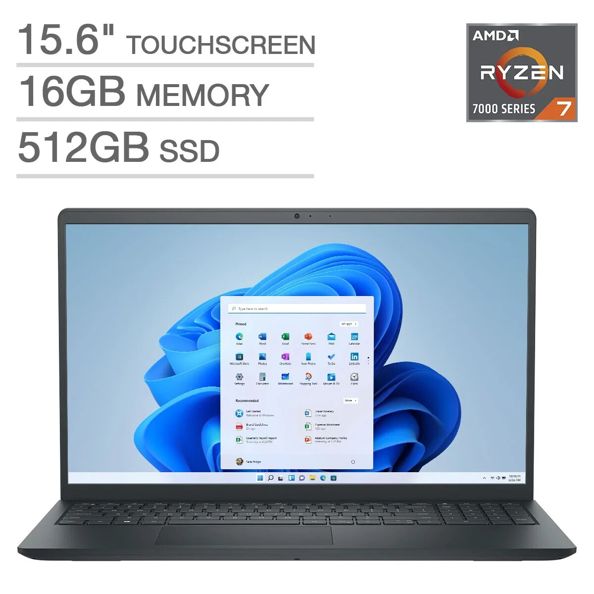 Dell Inspiron 15.6 Touch Laptop Ryzen 7 7730U 16GB 512GB i3535-A813BLK Grade A-