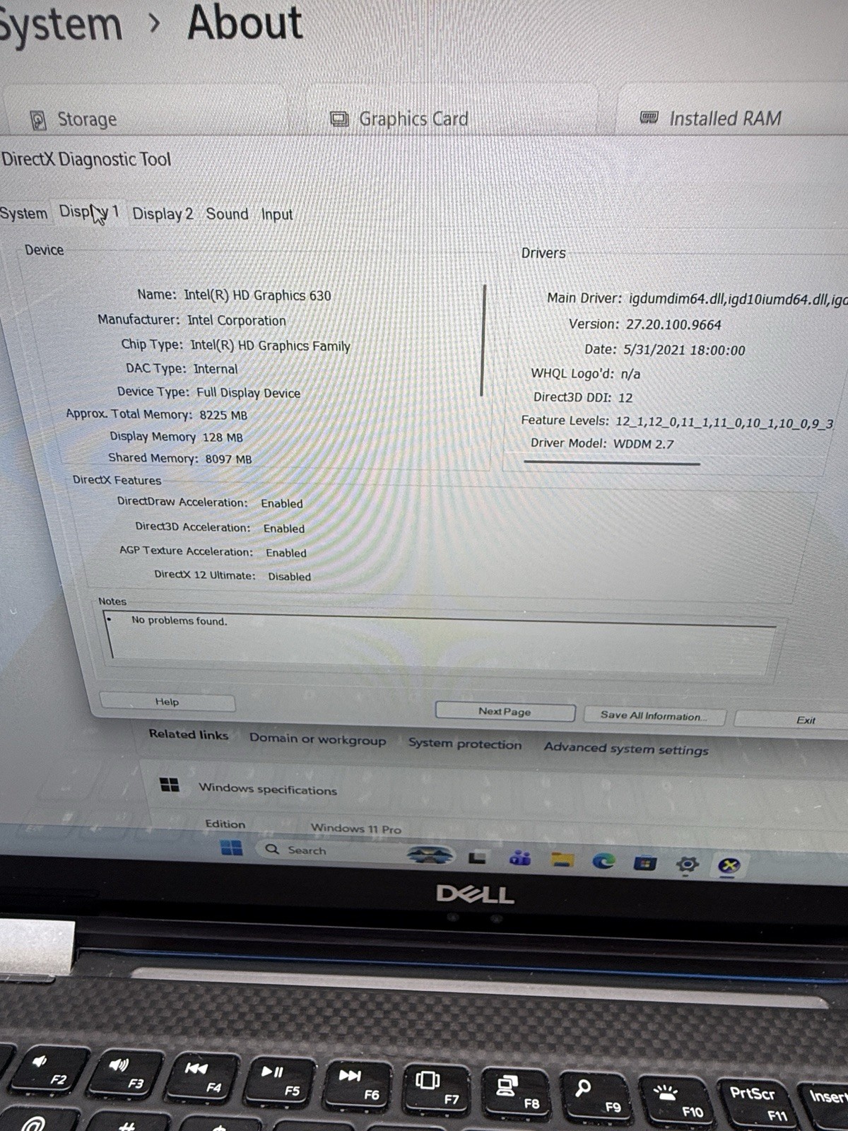 Dell XPS 15 9575 i7-8706G 16GB RAM 256GB SSD RX Vega 4GB GPU FHD Touch Win 11