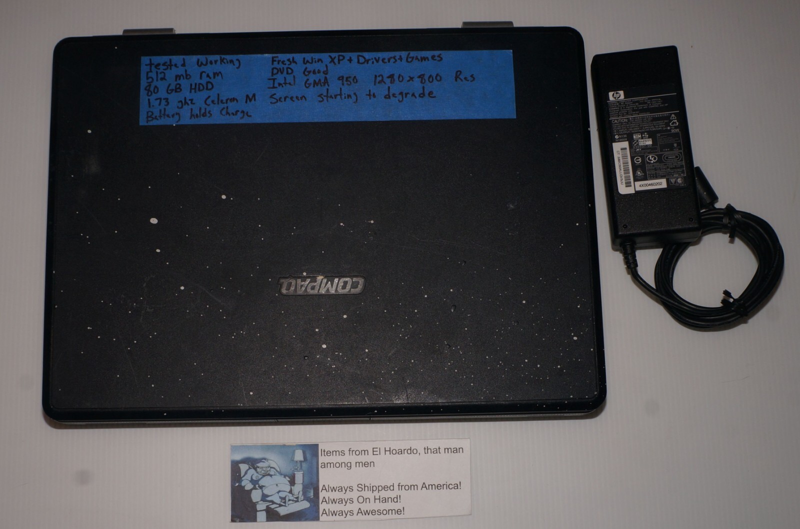 Compaq Presario C500 Intel Celeron M 440 1.73 GHz 512MB RAM 80GB HDD Win XP