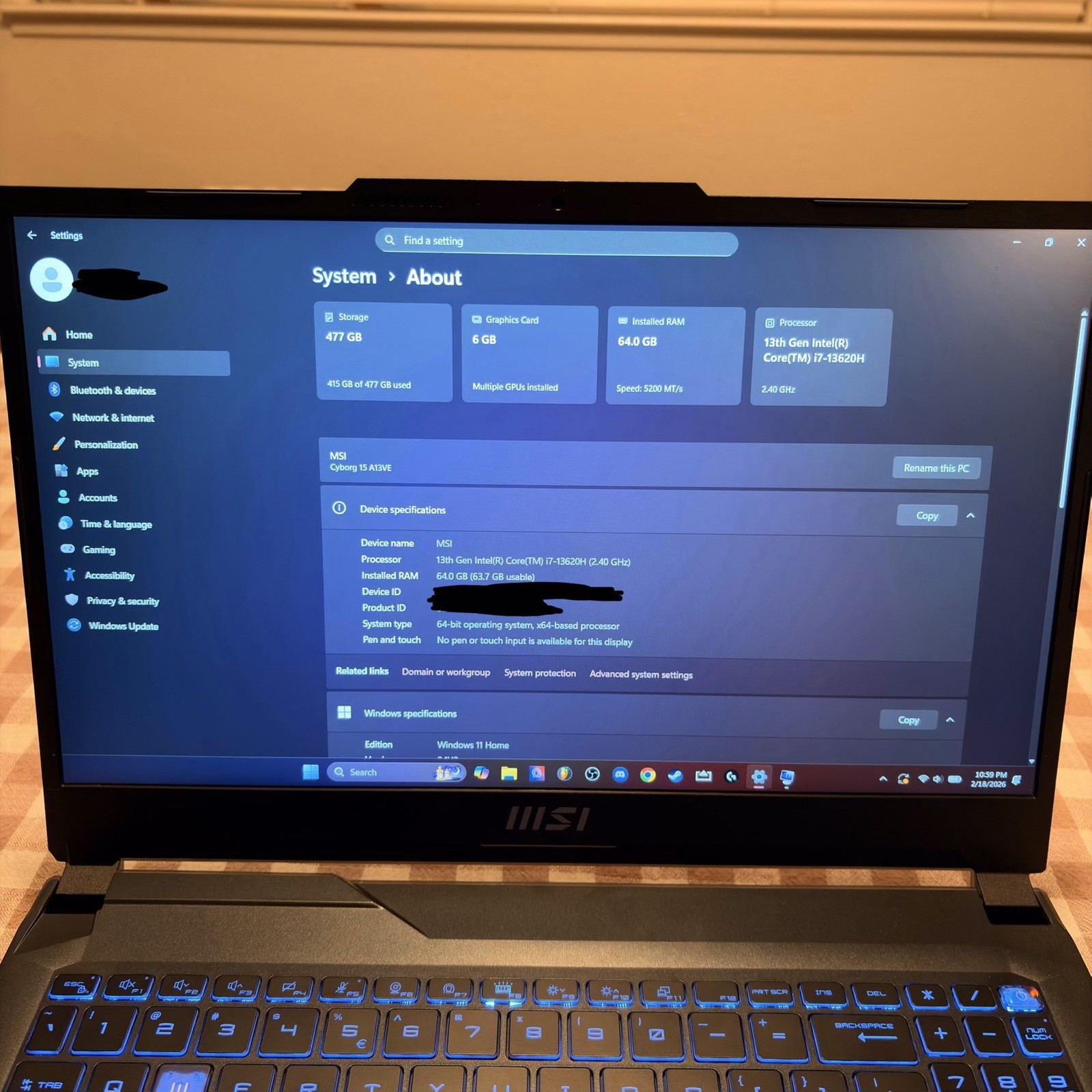MSI Cyborg 15 A13V Gaming Laptop