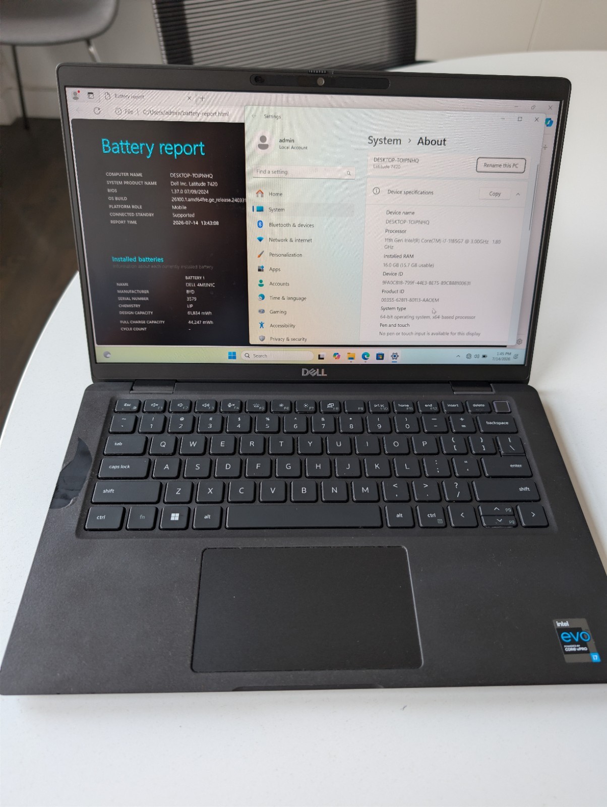 Dell Latitude 7420 14″ (Intel Core i7 11th Gen., 1.2GHz, 16GB RAM, 512GB SSD)…