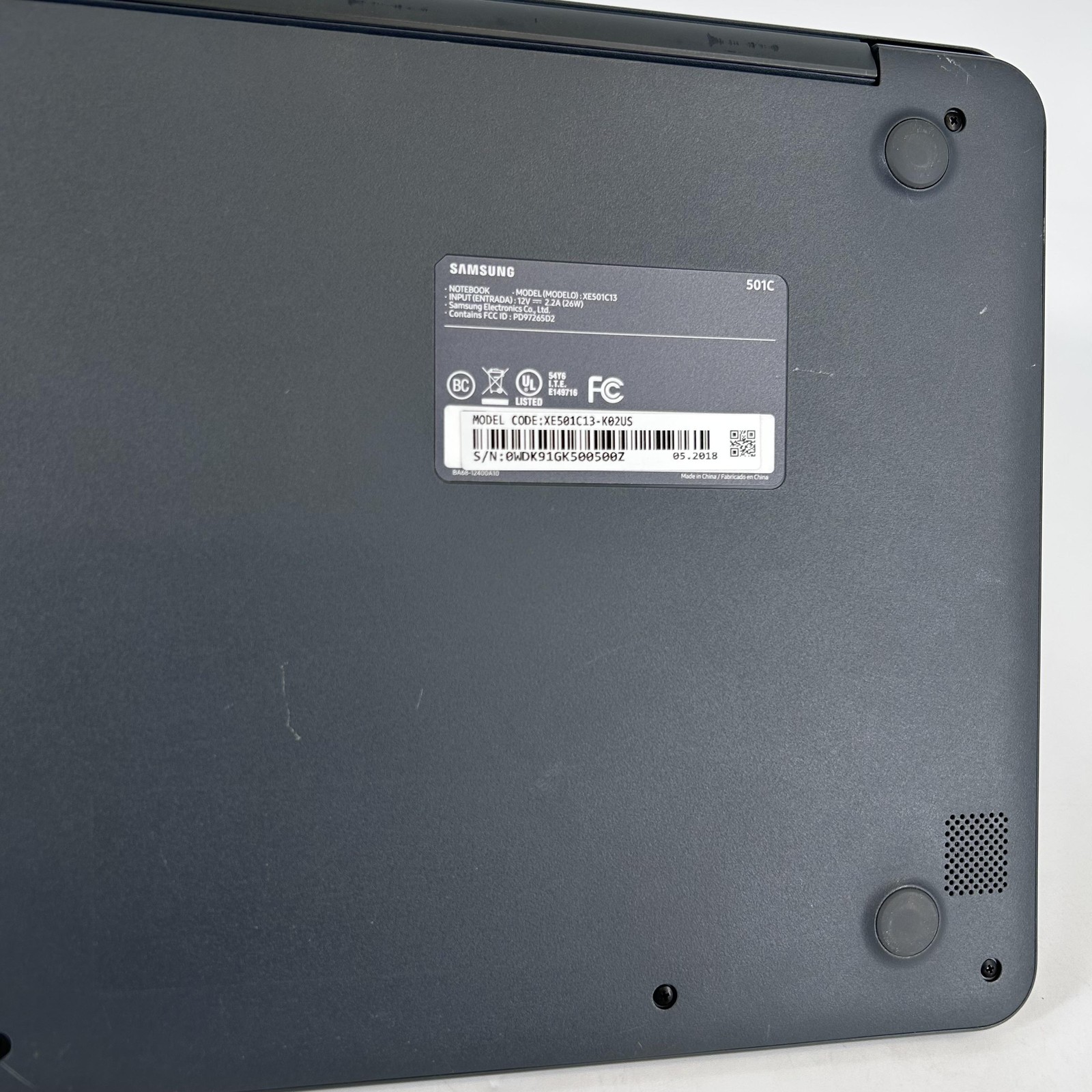Samsung Chromebook 3 XE500C13 11.6 HD 1.6 GHz Celeron 4GB 16GB eMMC No Battery