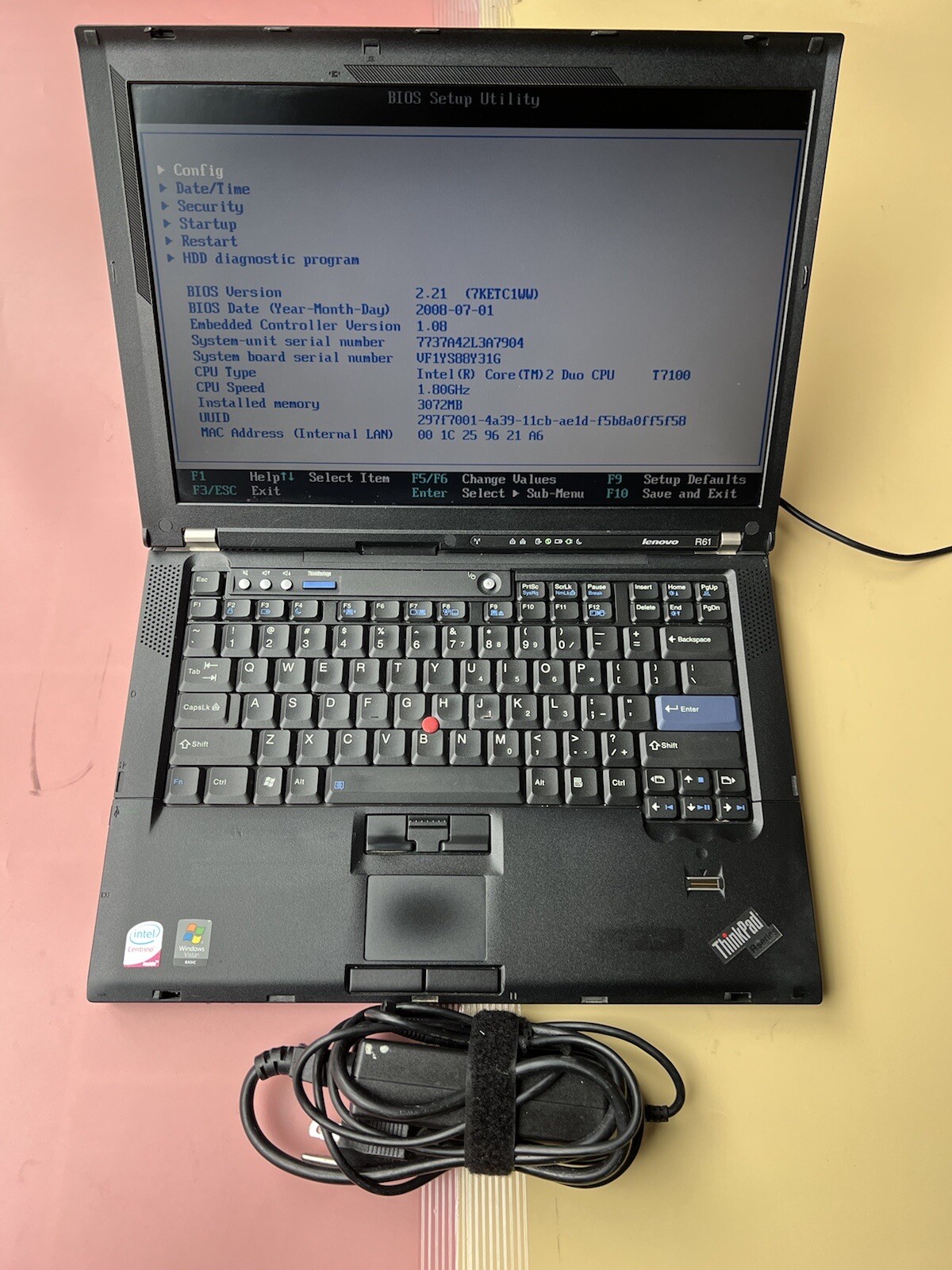 LENOVO THINKPAD R61 Intel Core 2 Duo 3GB RAM 160GB HDD WIFI LINUX MINT