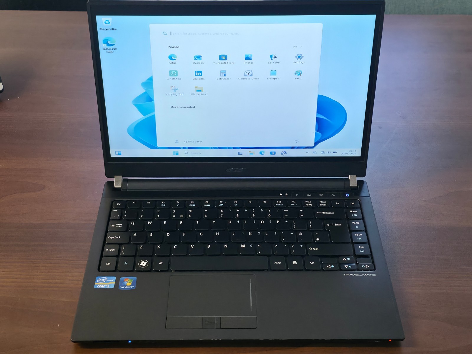 14″ ACER TRAVELMATE 8481 CORE i3-2367M 8GB 240GB SSD HDMI WIN11